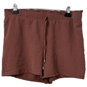 Chic High Waist Women's Shorts in Rose Brown Size Lg